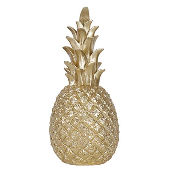 

Pineapple Figurine Golden Ceramics Pineapple Ornaments Handmade Fruit Model Miniatures Home Decoration Kitchen Tool
