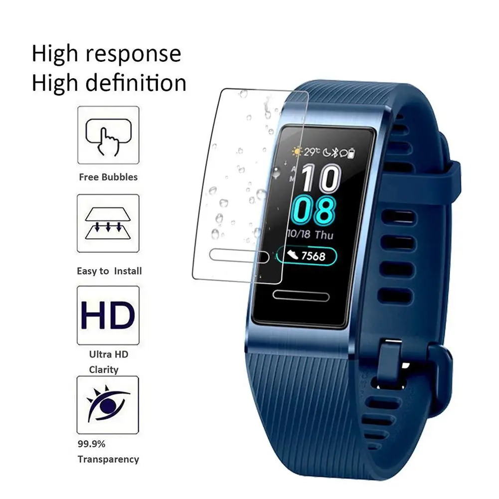 

3PCS Soft TPU Transparent Screen Protector Protective Film for Huawei Band 3 Pro Drop Scratch Resistant HD Film