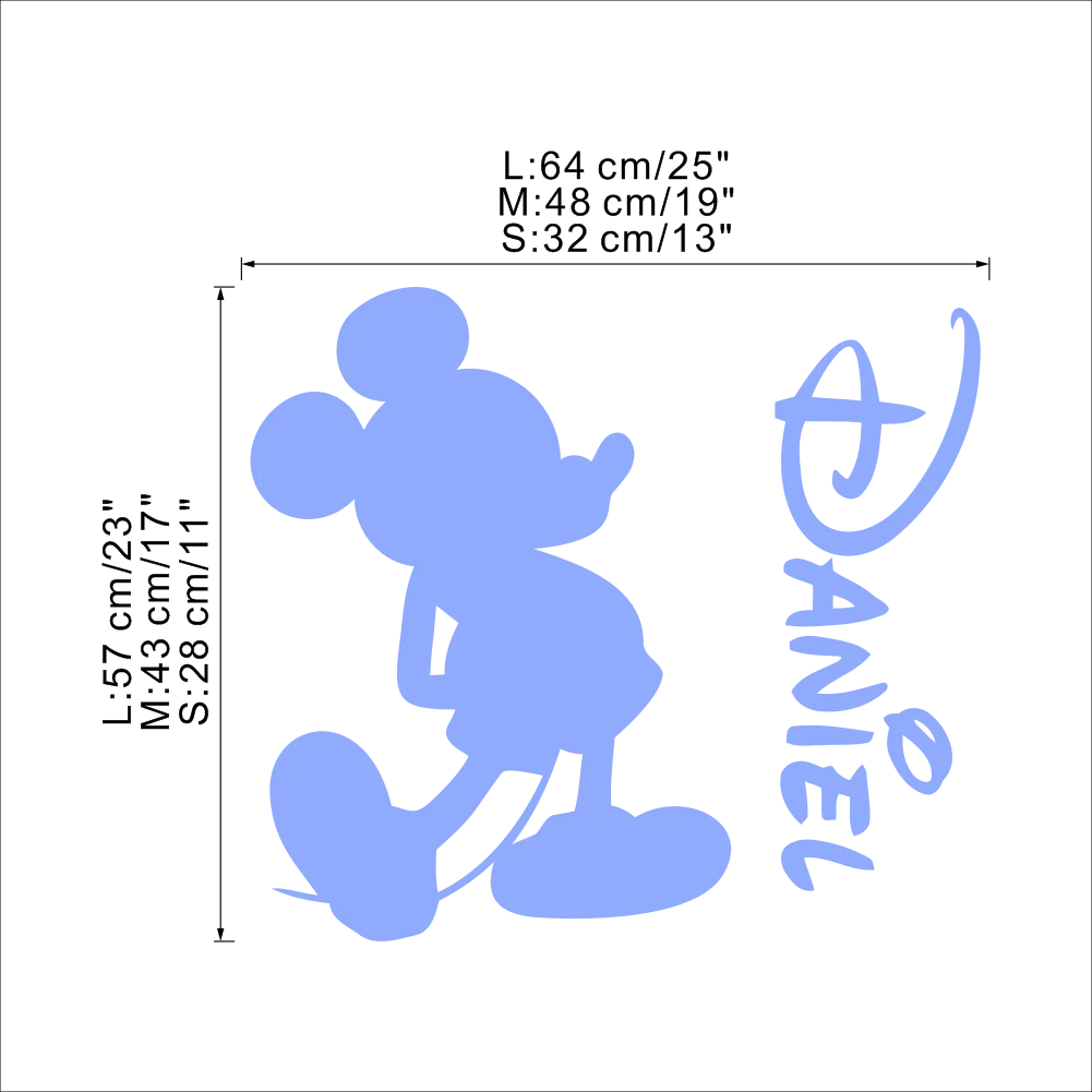 Disney Custom Name Mickey Mouse Minnie Mouse Vinyl Wall Sticker Decor For Nursery Room Kids Room wall paper Decor VA8758
