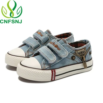

CNFSNJ Brand New spring Canvas Children Shoes Sport Breathable Boys Sneakers Kids Shoes for Girls Jeans Denim Student Flats