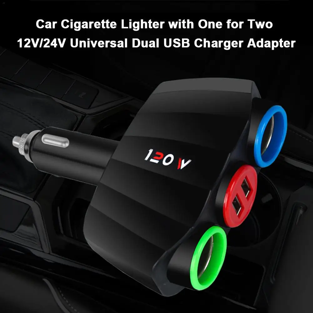 Автомобильный прикуриватель с одним для двух 12 V/24 V Универсальный адаптер зарядного устройства с двойным USB