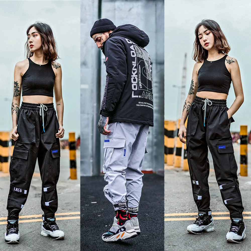 

2019 Winter Streetwear Men pant Harajuku Hip Hop Cargo Tactical Harem Trousers Military Casual Hipster High street Baggy