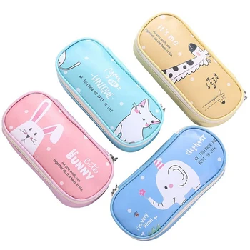 

Limit Shows Cute Cartoon Animal Rabbit Pencil Cases Kawaii Elephant PU Pencil Case Box Stationery School Office Supplies Gift