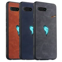 Para Asus ROG Telefone II 2 ZS660KL PC Duro Caso PU Couro Caso de Telefone À Prova de Choque Para Asus ROG2 ZS660KL Asus i001DA Casos Tampa Traseira(China)