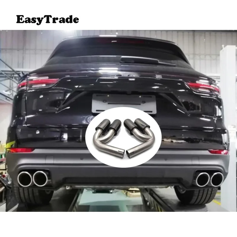 2 шт. выхлопные трубы из нержавеющей стали для Porsche Cayenne 3 0 T черный и серебристый