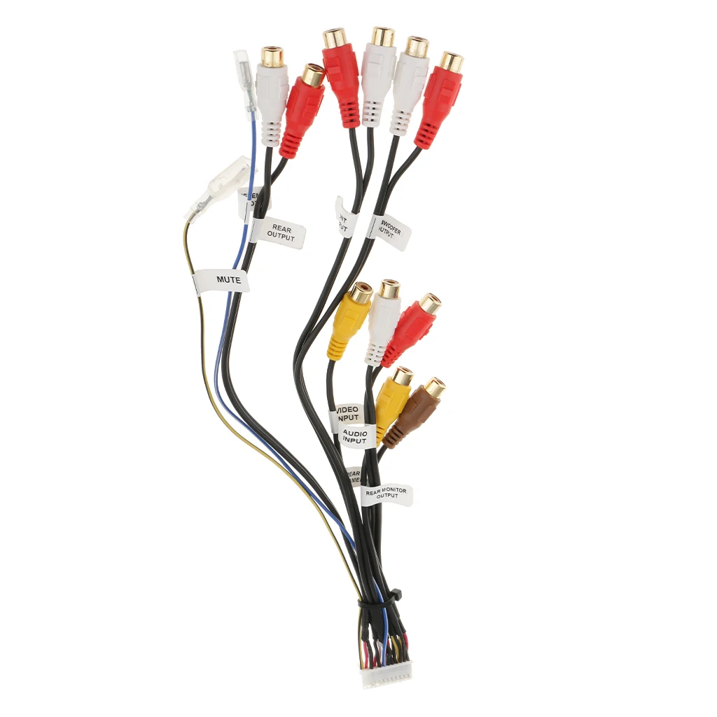 24 Pin Car RCA Wire Harness Auto Audio RCA Output Connector For Pioneer