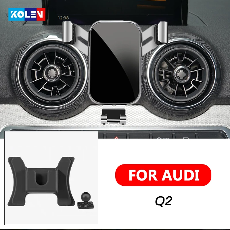 

For Audi Q2 2019 2020 Car Mobile Phone Holder Auto Charging Support Gravity Stand GPS Special Mount Support Navigation Bracket