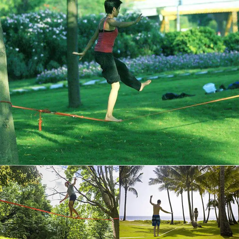 Slackline Kit 672X2 Outdoor Fitness Equipment Slack Lineratchet Tenditore Migliora Le Abilità Di Equilibrio Core Strength S3