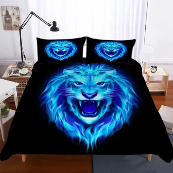 

yi chu xin 3D lion king Bedding Sets 3Pcs duvet cover full size bed set queen comforter sets