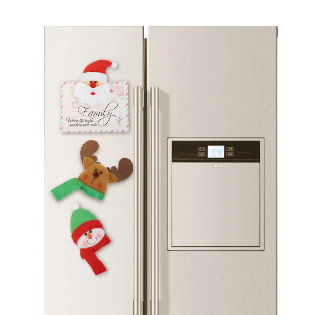 Рождество магниты на холодильник стикер сообщений милый Санта снеговик олень холодильник магнит кнопка кухонные аксессуары домашний Декор# YL1