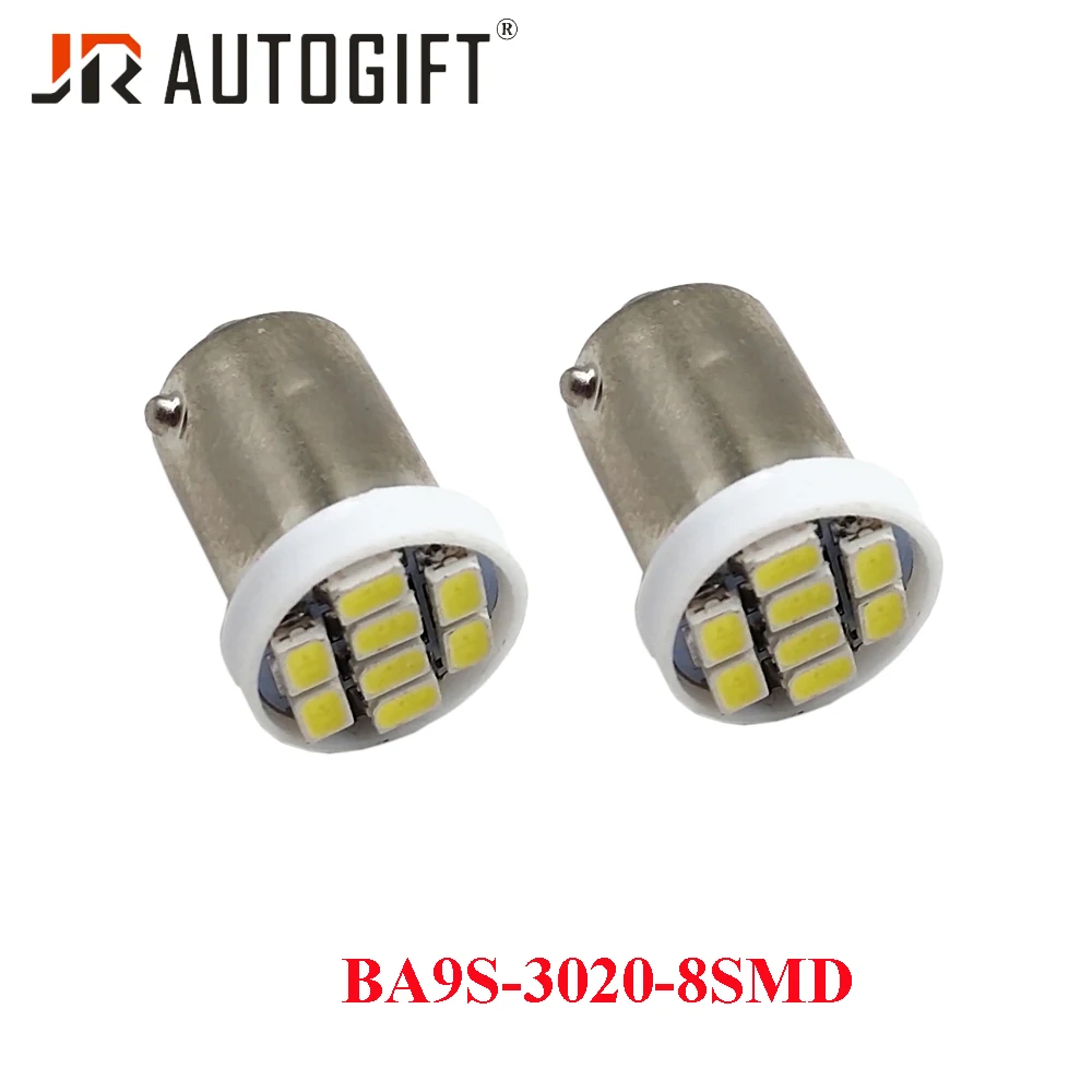 100 шт. BA9S 3020 8SMD 1206 8 светодиодный 12V 24V светодиодный супер яркий светодиодный светильник лампа белая дверь светильник сигнальные лампы габаритный фонарь пластины светильник