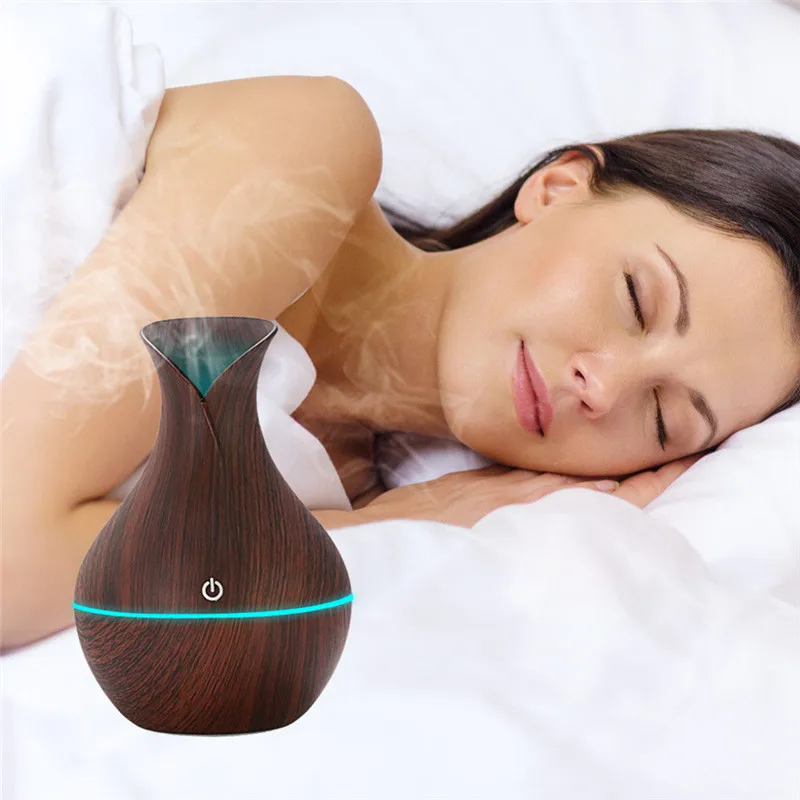 USB Electric Aroma air diffuser wood Ultrasonic air humidifier Essential oil Aromatherapy maker for home Or Office Incense