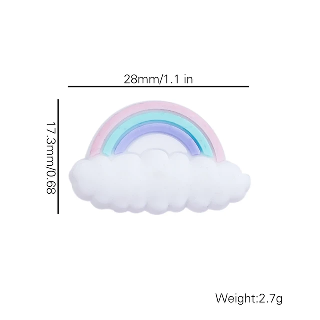 5pcs Baby Teether Silicone Beads Rainbow Cloud Tiny Rod Rodent Food Grade Teeth DIY Pacifier Chain Nursing Bracelet Baby Product 2