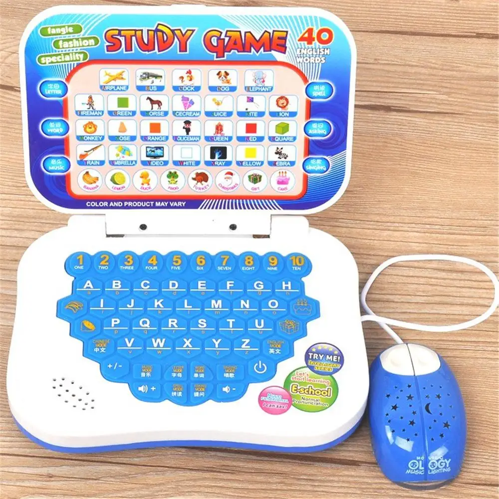 

New Children English Alphabet Words Learning Machine with Mouse Computer Learning Education Machine Tablet Toy Gift Random Color