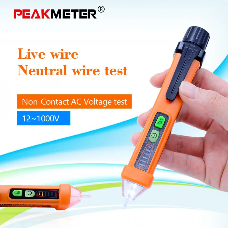 PEAKMETER не контактный тестер Pen PM8908C 12 1000V детекторы напряжения переменного тока