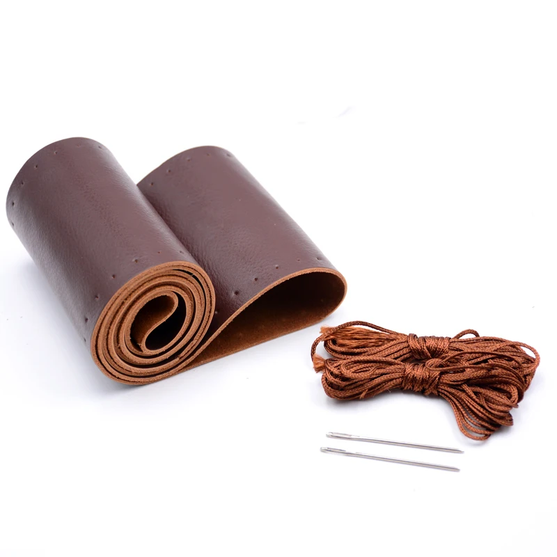 Оплетка из натуральной воловьей кожи с иглами диаметром 38 см|wheel cover 38cm|car steering wheel