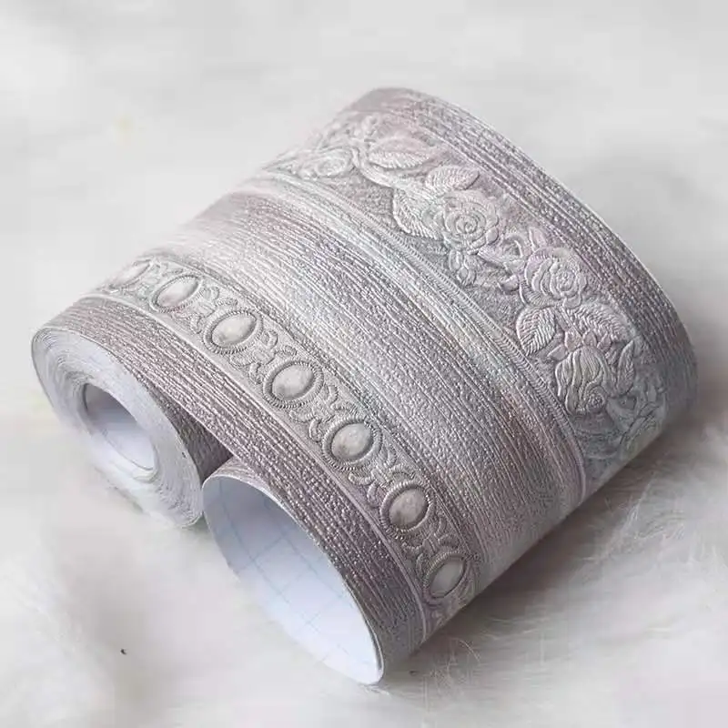 1602-light gray DIY Emboss стикер на стену s виниловый водонепроницаемый домашний декор самоклеющиеся обои для ног линия талии стикер украшения кухни - Цвет: 1602-light gray