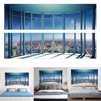 

Building 3D Headboard Wall Decal Art Vinyl Bedside Sticker Mural Bedroom Decor