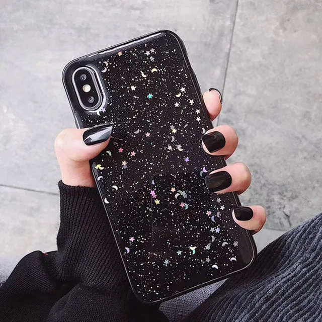 KJOEW гальванический горошек звезда чехол для телефона для iPhone 11 Pro XS Max X XR 6 6s 7 8 Plus прозрачный мягкий IMD силиконовый чехол - Цвет: AC4098b