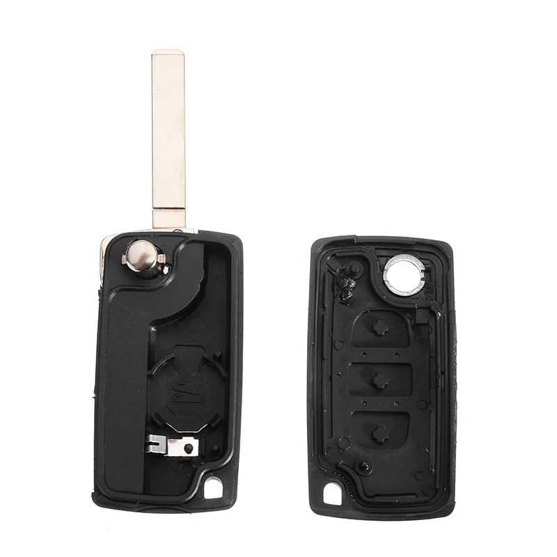 

1pcs 3 Button Foldable Flip Remote Car Key Fob Case Car Styling Shell For Peugeot 207 307 407 SW 308 607