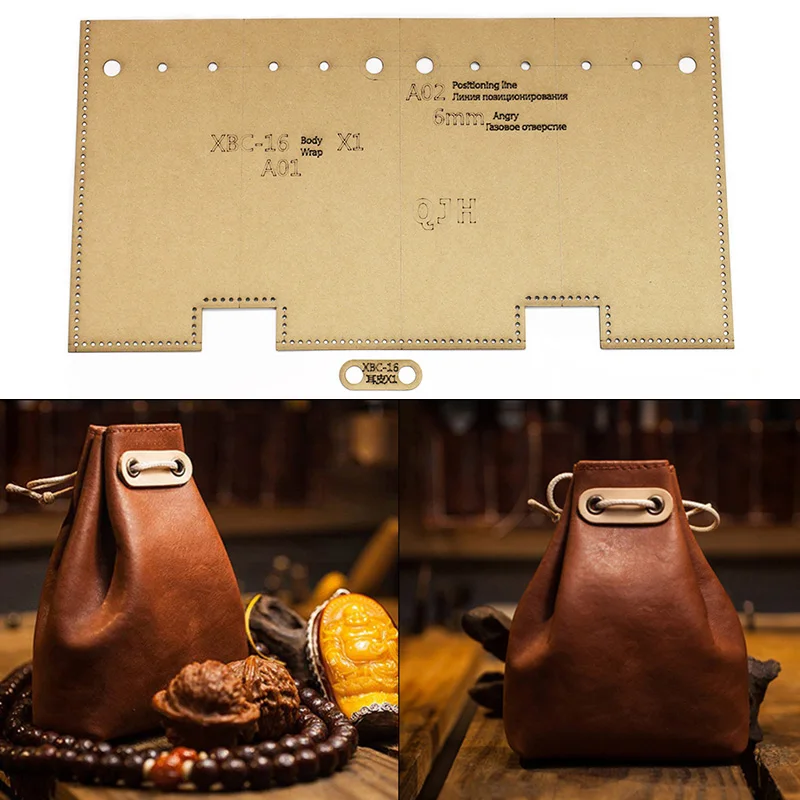 

1Set DIY Kraft Paper Template New Fashion Play Bag Storage Bag Leather Craft Pattern DIY Stencil Sewing Pattern 4cm*16cm