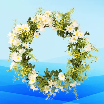 

Simulation Daisy Hanging Garland Flower Wall Hanging Home Door Decoration Festival Ornament (Chrysanthemum Wreath 35cm, White)