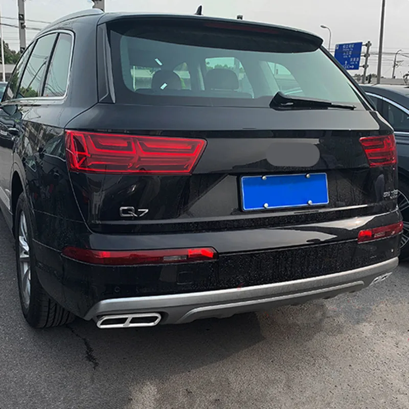 Стайлинг автомобиля хвост горло украшение рамка отделка для Audi Q7-19 автомобиля выхлопной трубы крышки наклейки аксессуары из нержавеющей стали