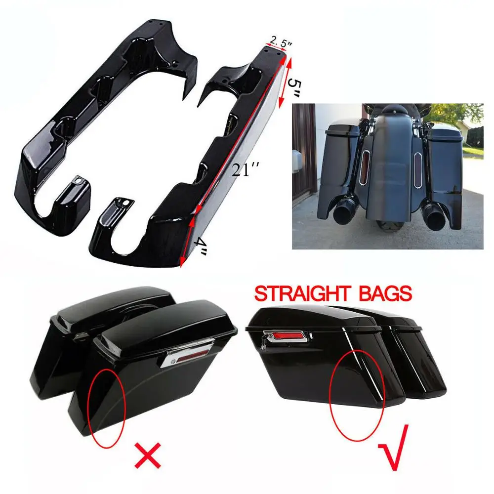 

Motorcycle 4" Stretched Saddlebag Extensions Fit For Harley Davidson Touring Electra Street Glide FLH FLT 1993-2013