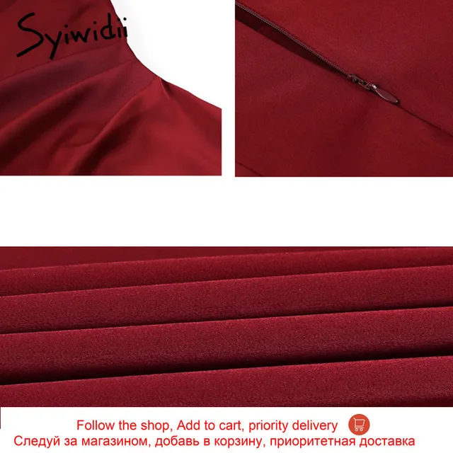 Syiwidii Satin Dress Woman Sleeveless Spaghetti Strap Evening Red Black Summer 2021 Party Wedding Vintage Pure Long Silk Dresses 6