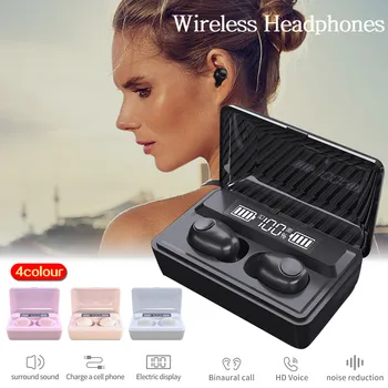 

Bluetooth Earphone 5.0 Wireless 3D Stereo Sport Earbuds Noise Cancelling Headset LED Display Charging Box LED Digital Stereo