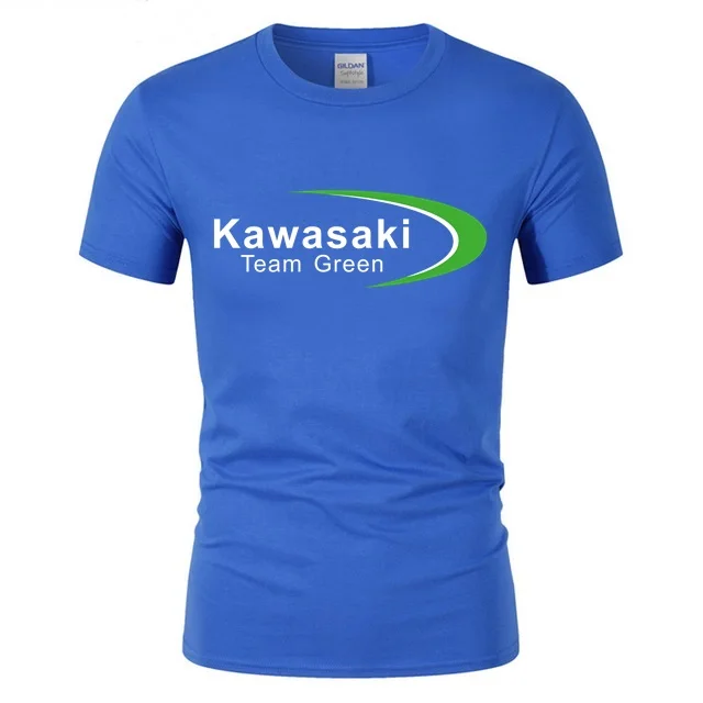 Летняя мужская футболка, Kawasaki Ninja team, Зеленая Мужская футболка, Спортивная Мужская футболка для тренировок, Молодежная Футболка для пляжа, сёрфинга, хипстерские футболки - Цвет: Синий