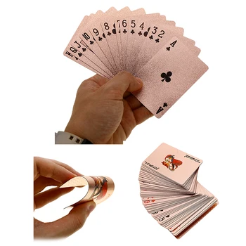 

3 Styles Durable Waterproof Rose Gold Playing Cards Set Classic Magic Tool Board Game Gift Collection For Famliy Party Playing