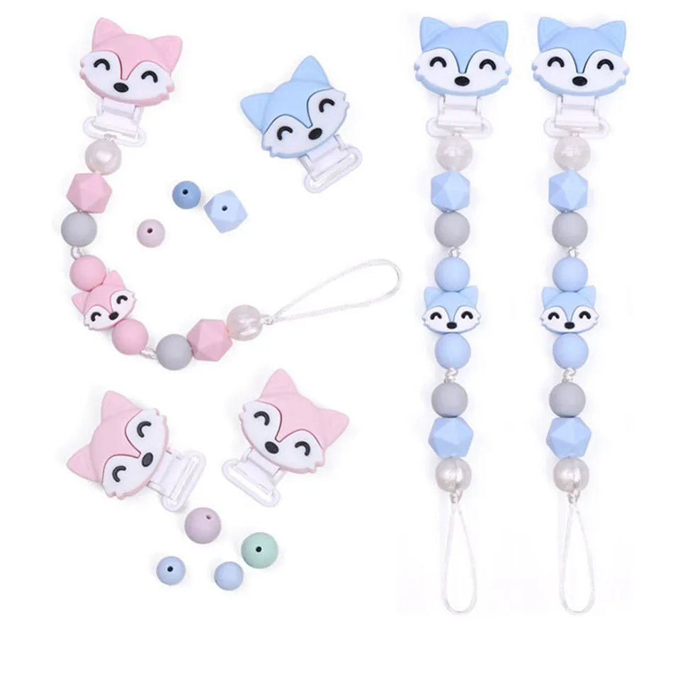 Baby Pacifier Chain Food Grade Silicone Baby Teething Molar Teeth Silicone Toy Baby Teether Pacifier Clip Holder Dummy Clips