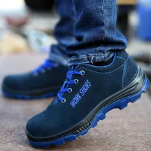 Новая мужская промышленная конструкция, Мужская стальная обувь с прокалывающимся носком, рабочая безопасная обувь, водонепроницаемые небьющиеся защитные ботинки