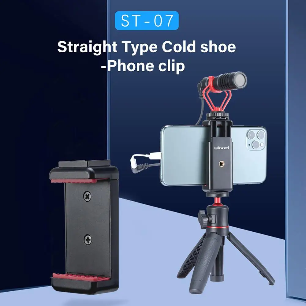 ULANZI ST-07 Stright Mobil Phone Holder with Cold Shoe Mobile Photography Tripod Bracket Universal Vlog Accessory r60 | Электроника