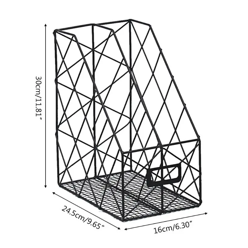Железная сетка держатель файлов простой двойной слой настольная полка журнал книжный стеллаж для хранения
