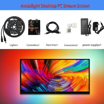 

Ambilight RGB WS2812B USB LED Strip light Kit Desktop PC TV Dream Color Screen Background Monitor Synchronous display lighting