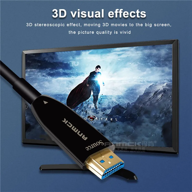 HDMI 2.0 Cable 4K 60Hz Fiber Optical HDMI Male to Male Cord ARC HDR for HDTV Xiaomi Box Projector PS4 Cable HDMI 10m 30m 50m