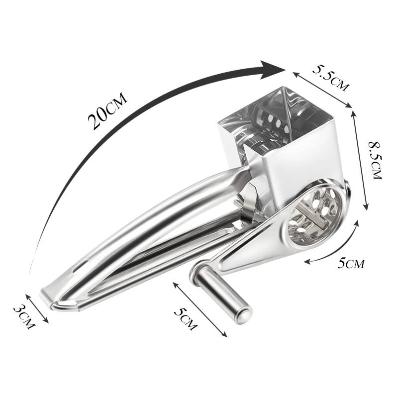 Manual Vegetable Fruit Mandoline Slicer Cheese Grater with 3Blades Fruit Cutter Nut Shredder Rotary Drum Chopper Kitchen Cozinha