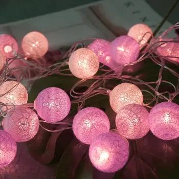 

3.7M LED Cotton Garland Ball Light String Outdoor Holiday Wedding Christmas New Year Party Baby Bed Fairy Lights EU Plug CD