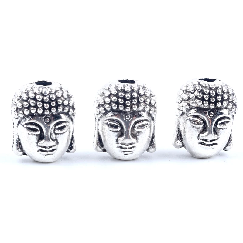 10 Stück antike Eule Löwe Buddha Leopardenkopf Spacer Perlen Charm DIY Armbänder Halskette Perlen für Schmuckherstellung Zubehör – Detail 8