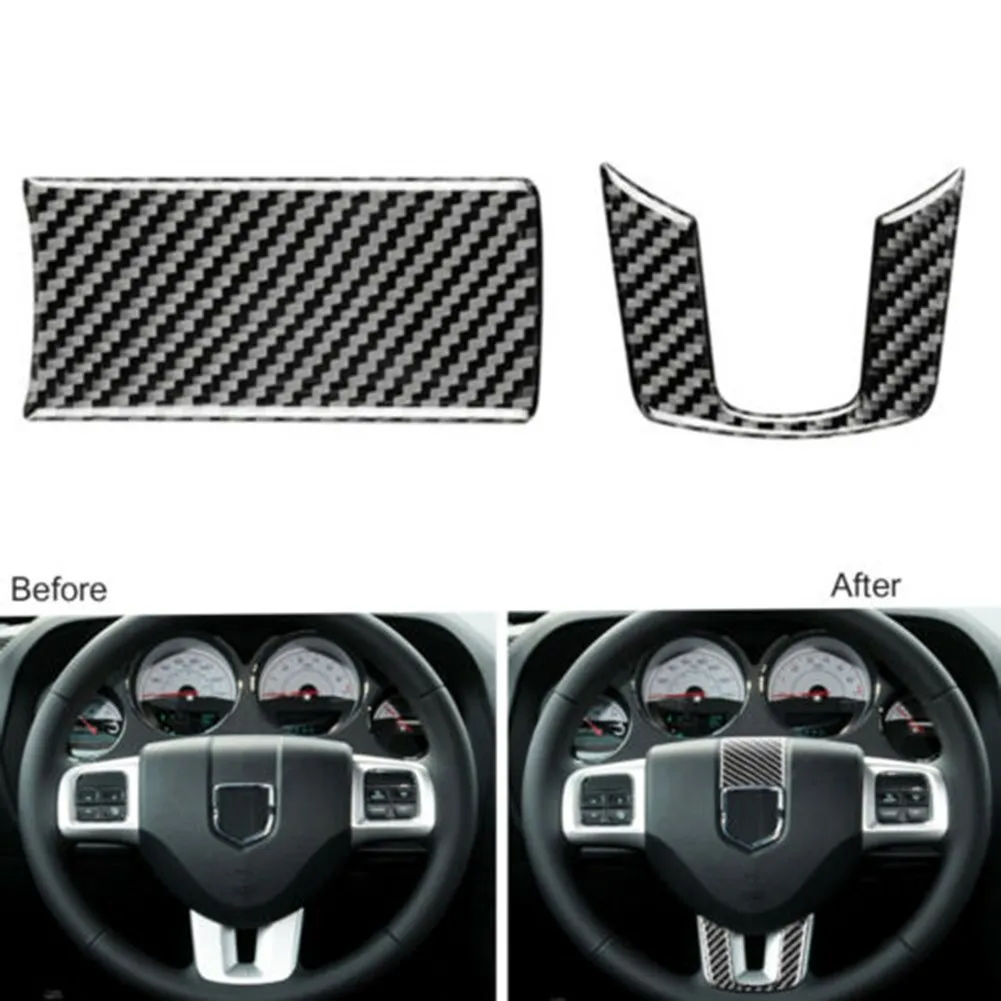 2 предмета в комплекте рулевое колесо панель Черный наклейки крышка для Dodge Challenger