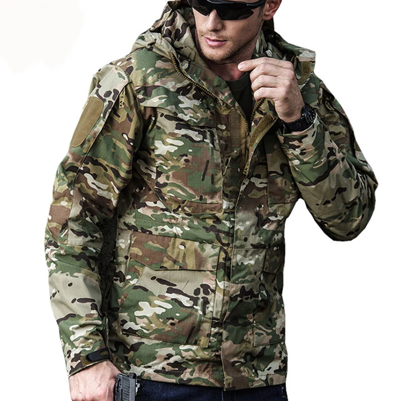 Billige Armee Feld Taktische Jacke Männer Wasserdichte Rip stop Camouflage Military Jacken Herbst Multi Taschen Windjacke Mantel