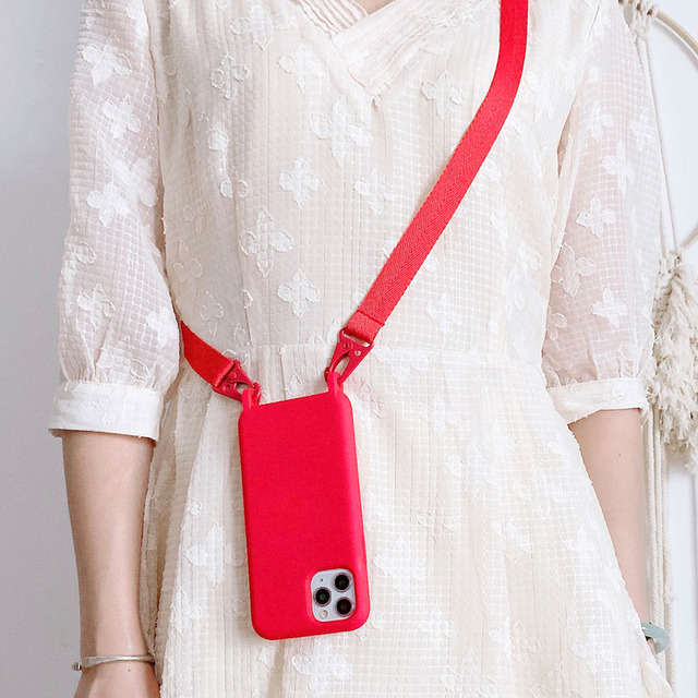 Color Crossbody Cord Strap Phone Case for iPhone 12 11 Pro Max XR XS Max X 7 8 Plus Lanyard Necklace Rope Skin Feel Cases