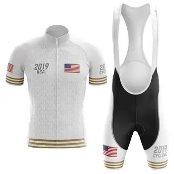 

2019 USA Pro Cycling Set MTB Bicycle Wear Maillot Ropa Ciclismo Bike Uniform Cycling Jersey Set Cycling Clothing