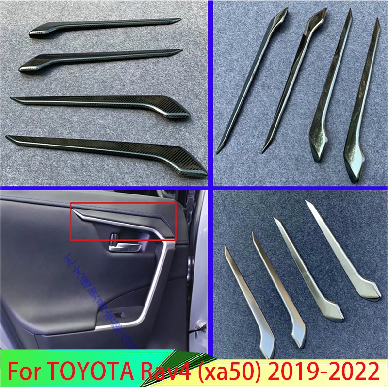 

For TOYOTA Rav4 (XA50) 2019 2020 Car Inside Door Garnish Body Trim Accent Molding Cover Bezel Styling Protector