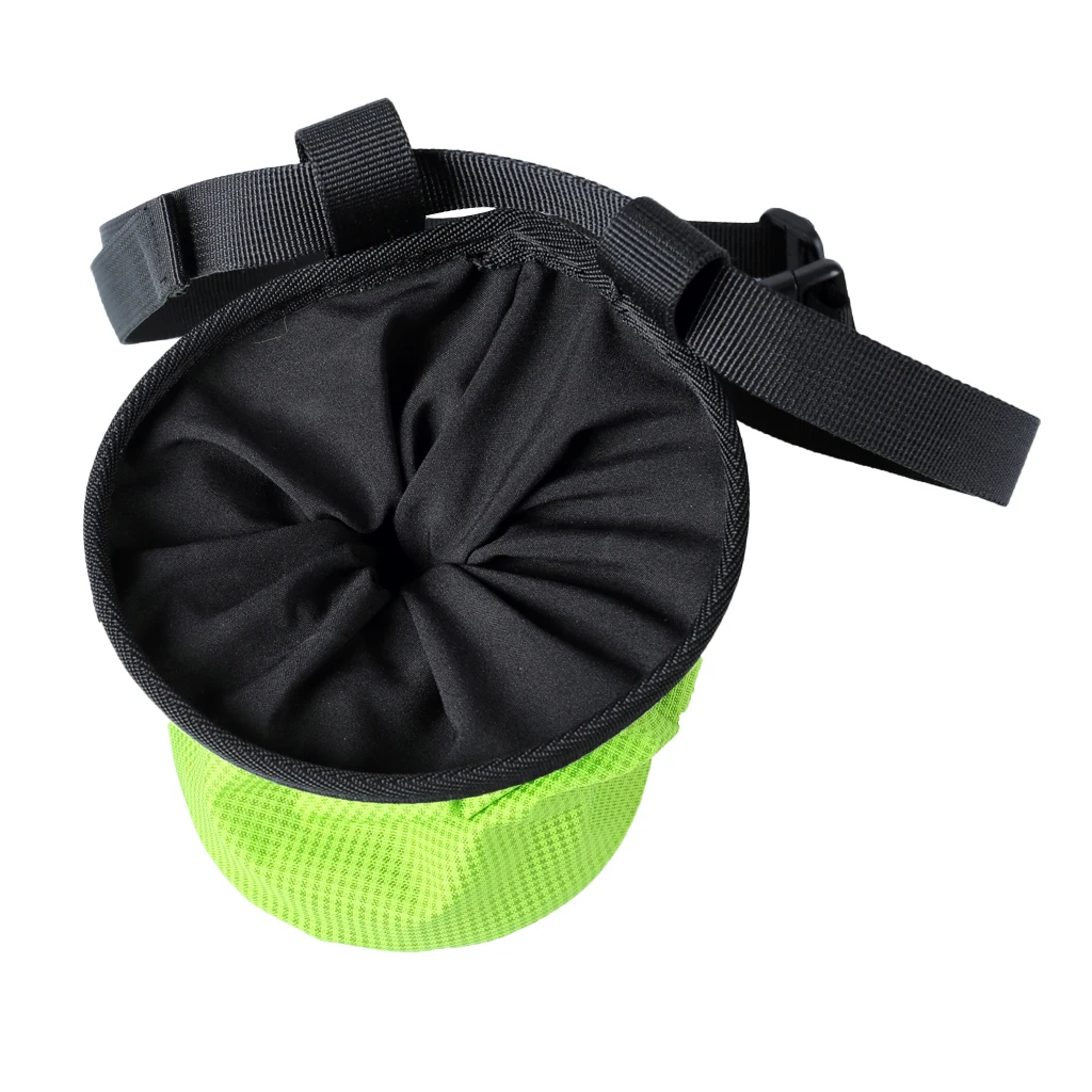 2pcs/set Green & Red Rock Climbers Outdoor Climbing Chalk Bag with Adjustable Belt & Drawstring Closure Climbing Accessories