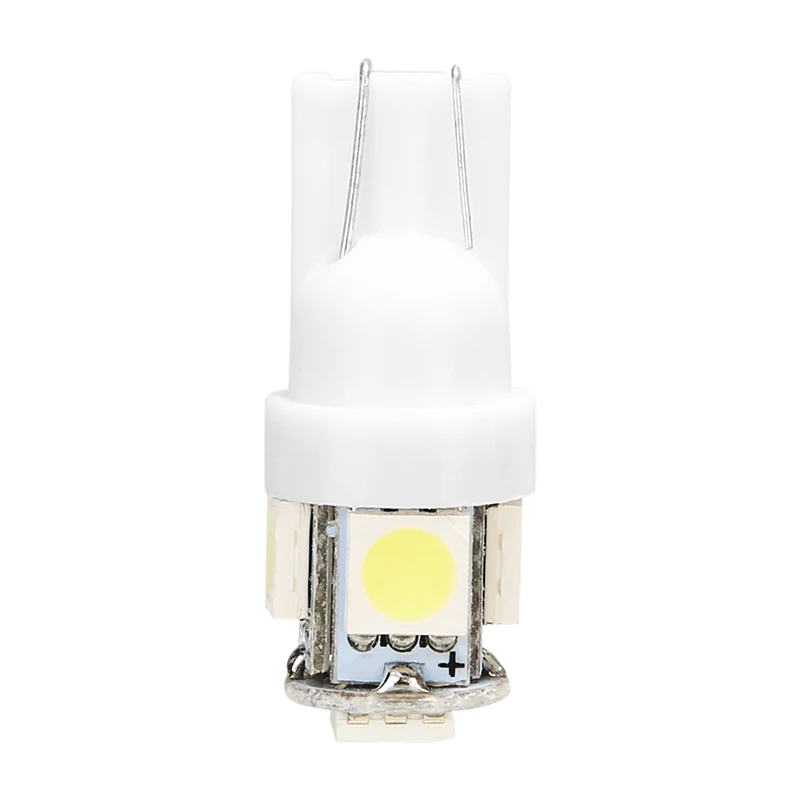For Car Lighting 10pcs 24V 5SMD LED Backup Bulb T10 5050 194 147 W5W Width Reading License Plate Signal Light Super White Mayitr
