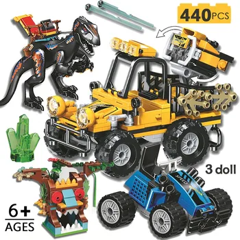 

440pcs Jurassic Dinosaur Series Dragon Capper Compatible Building Block Jurassic World Brutal Raptor Toy for Children