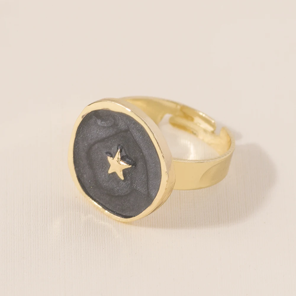 Fashion Rings Alloy Drop Oil Love Heart Moon Lightning Rings Elegant Cute Round Ring Party Jewelry Jewelry for Women - Image 5